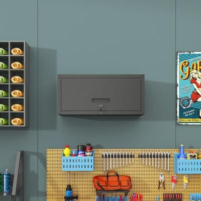 Telepassa "29.53""W Wall-Mounted Metal Tool Storage Cabinet for Garage Workshop"