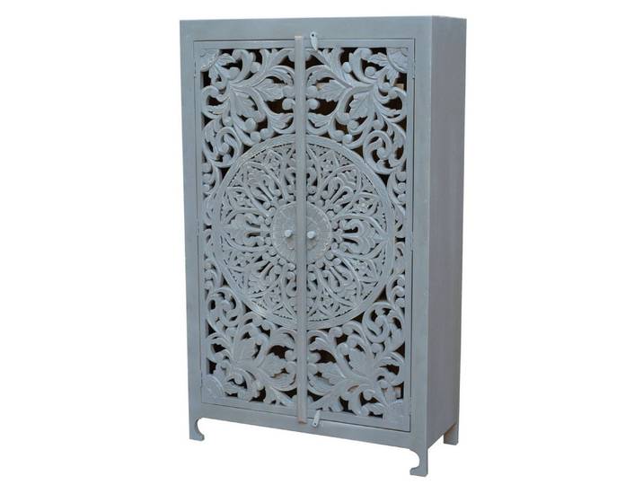 freiraum Highboard Kalita, in Grau, Massivholz - 100x165x40cm (BxHxT)