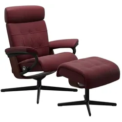 Stressless Sessel mit Hocker Erik Cross Leder Rot Batick Bordeaux S (Small)