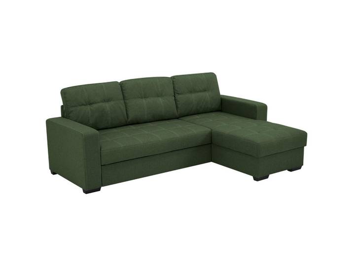 Livetastic Eckschlafsofa, Grün, Kunststoff, 3-Sitzer, 240x160 cm, Made in EU, Wohnzimmer, Sofas & Couches, Schlafsofas, Schlafsofas mit Bettkasten