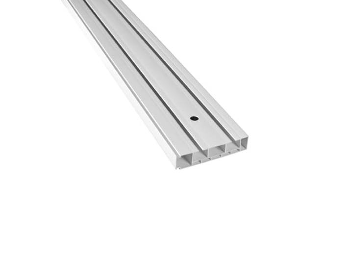 SN Deco - Vorhangschiene SH Set 2-läufig, Gardinenschiene, vorgebohrt, Komplettes Zubehör und Röllchen (weiß, 120 cm)