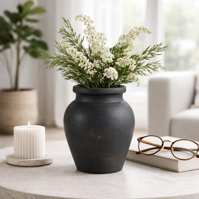 Sagebrook Home Decorative Vase - Ivory Paper Mache Traditional Jug, 10 in.