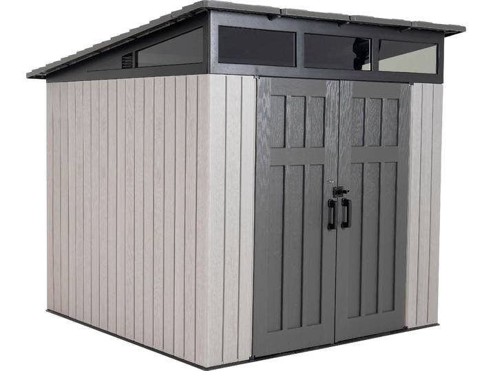 Gerätehaus LIFETIME Merkur , grau, HDPE (High Density Polyethylen), Gerätehäuser, Gerätehaus, Kunststoff