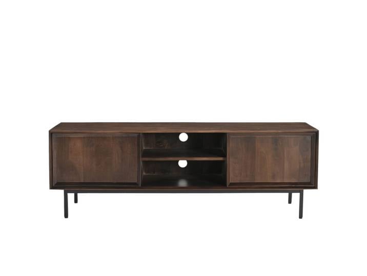 Meuble tv 150 cm en bois massif brun