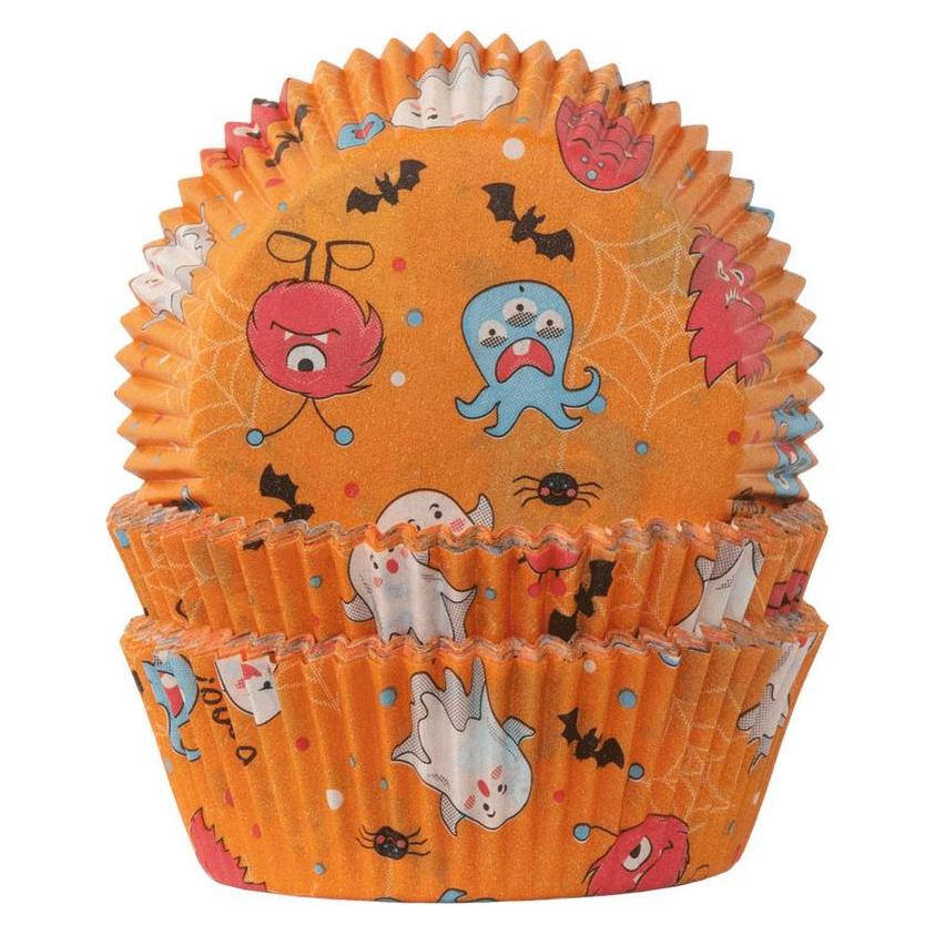 Magni Demmler Papier Backförmchen Spooky orange/mehrfarbig Ø50x25mm 60 Stück (5 cm) (49287833)