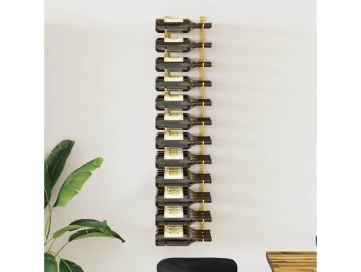 smnyxs Weinregal für 36 Flaschen, Eisen, goldfarben Elegantes Gold-Finish, langlebige Eisenstruktur, einfache Wandmontage, moderne Küche oder Bar