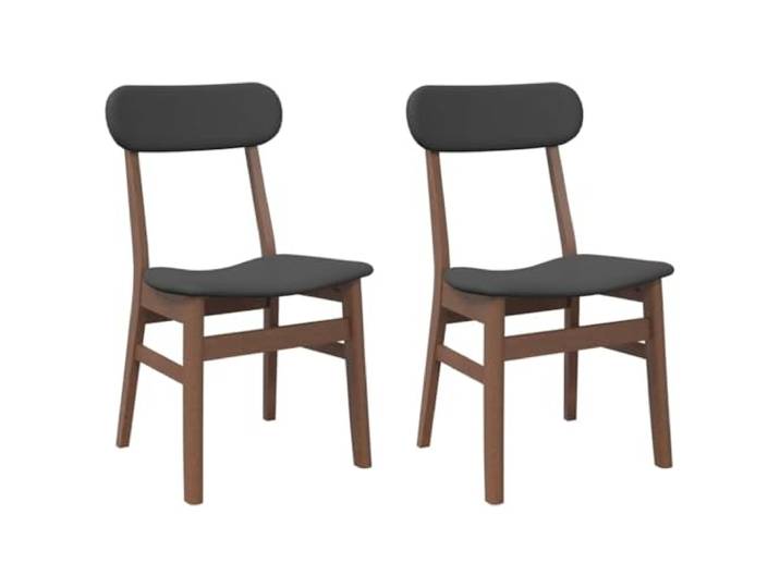KDVXBCQJH Esszimmerstühle 2er Set Holzstühle mit Kissen Braun Schwarz Ergonomische Polsterstühle aus Gummibaumholz für Wohnzimmer, Küche und Arbeitszimmer, tragfähig bis 110 kg.