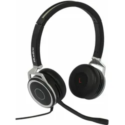 Plusonic Business Headset, 15.2P, binaural, USB & 3,5mm Klinke (Kabelgebunden, USB-A, Microsoft Teams), Office Headset, Schwarz