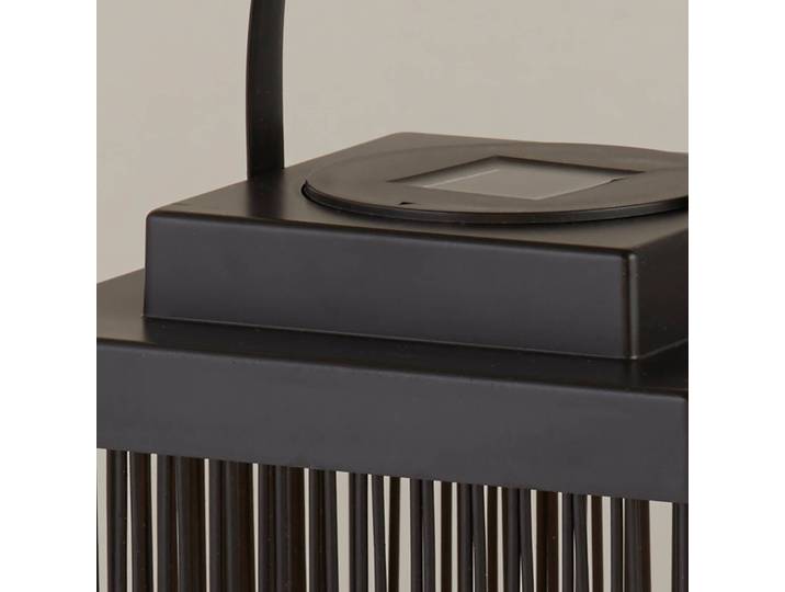 Searchlight Solar-LED-Terrassenleuchte Sophelia, 26cm, schwarz, Rattan Sophelia, schwarz, Holz, Skandinavisch, Solarleuchten
