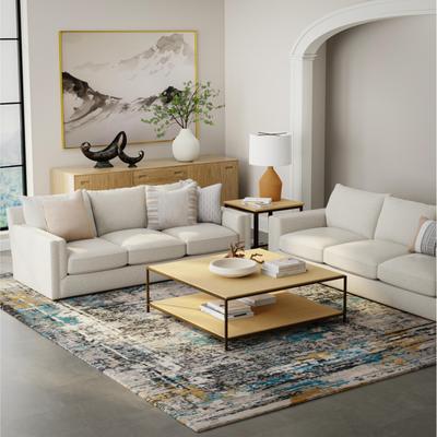 Alora Decor Cosmopolitan Faded Gray Abstract Wool/Tencel Area Rug