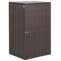 Polyrattan Mülltonnenbox Braun 115x65x80cm