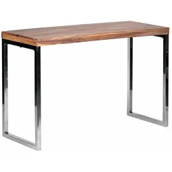 KADIMA DESIGN Konsolentisch GUNA Massivholz Akazie Konsole mit Metallbeinen Schreibtisch 120 x 45 cm Landhaus-Stil