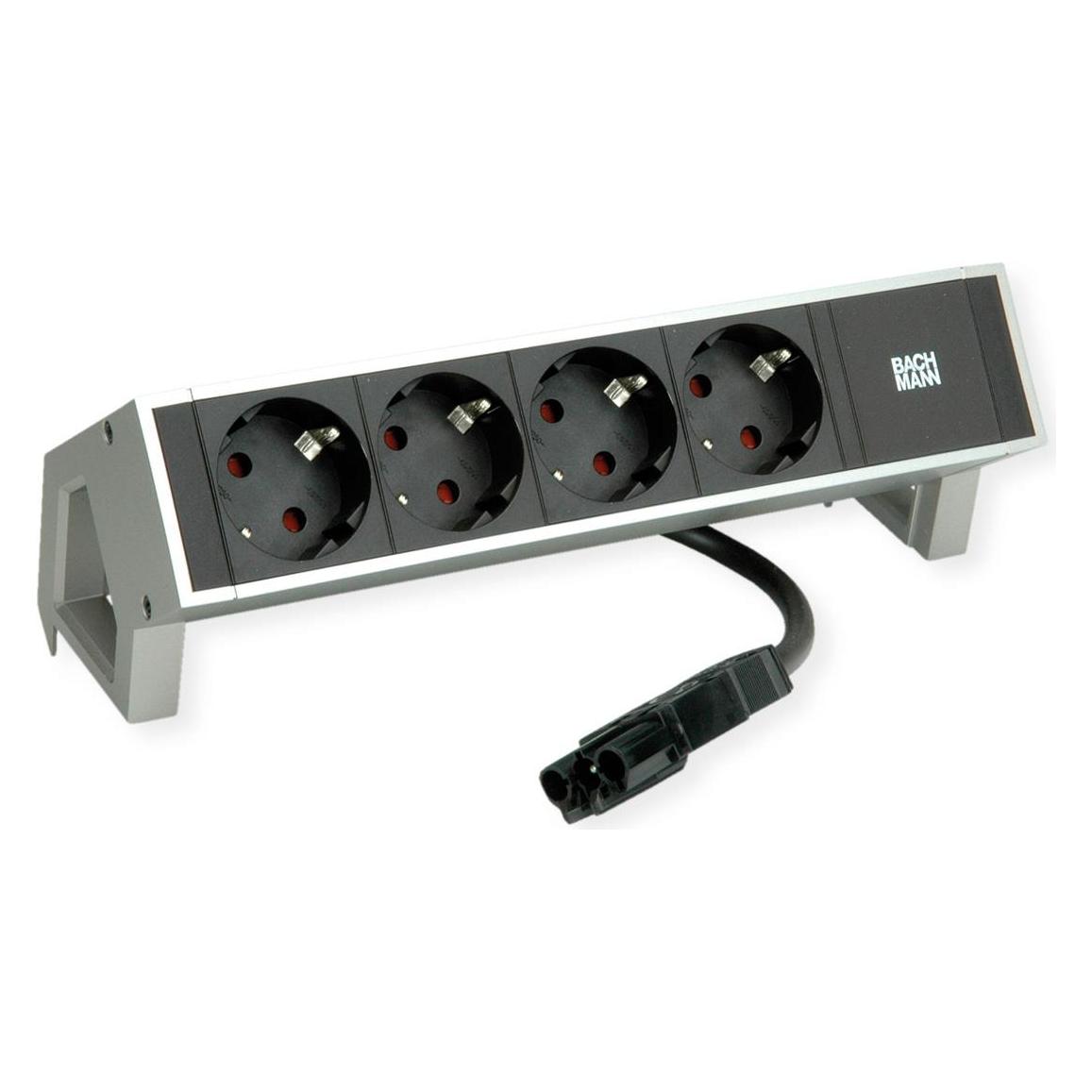 Bachmann DESK 2 4x Steckdose weiss (902.224) (4x, CEE 7/3, Typ 11, Typ 13, Typ 15, Typ 23, Typ 25, Typ 26) (902.224)