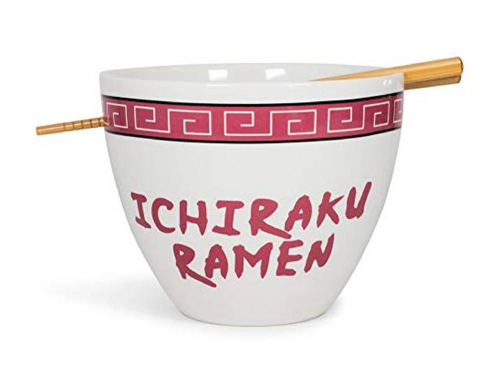 Naruto Ichiraku Ramen Japanisches Keramikgeschirr-Set, 473 ml, Ramenschüssel und Essstäbchen-Set