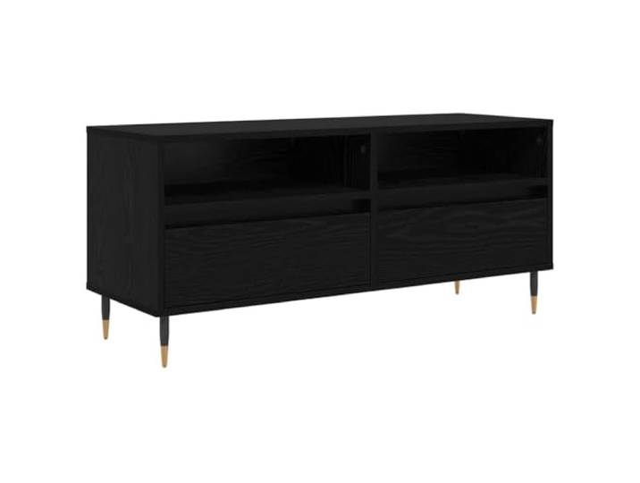 KGFHERENB TV-Schrank, Lowboard 100x34,5x44,5 cm, Schwarz Eichen-Optik Vielseitige Medienkonsole fürs Wohnzimmer: Offenes Fach und Schublade bieten Platz für Receiver, Bücher und Dekoration.