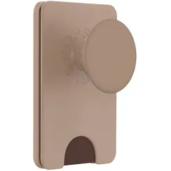 PopSockets PopWallet MagSafe Kartenhalter für Smartphone, Smartphone Halterung, Grau, Beige