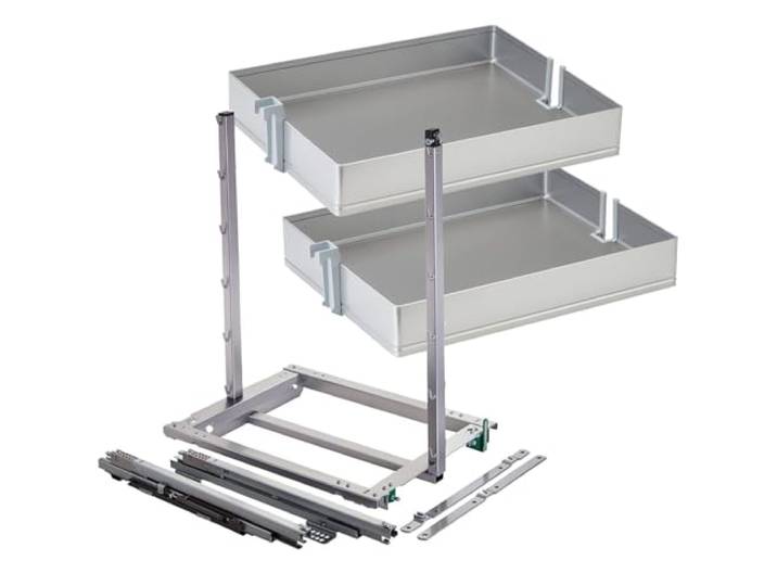 DISPENSA junior III Apothekerauszug silbergrau für Korpusbreite 400 mm mit ARENA pure Tablaren