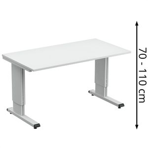 Treston Arbeitstisch WB818, ESD, höhenverstellbar, 180 x 70-110 x 80cm, Melamin, für Werkstatt