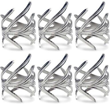 DII Design Imports Antique Silver Branch Napkin Ring Set (Set of 6)