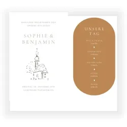 Hochzeit Einladungskarten im Design "Kirche" - Musterkarte