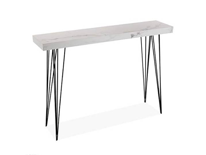 Versa Dallas Schmales Möbelstück für den Eingangsbereich oder Flur, Moderner Konsolentisch, Maßnahmen (H x L x B) 80 x 25 x 110 cm, Holz und Metall, Farbe: Grau und Weiß