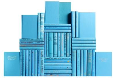 Booth & Williams Decorative Books - Sky Book Wall - Set of 50 Blue Books