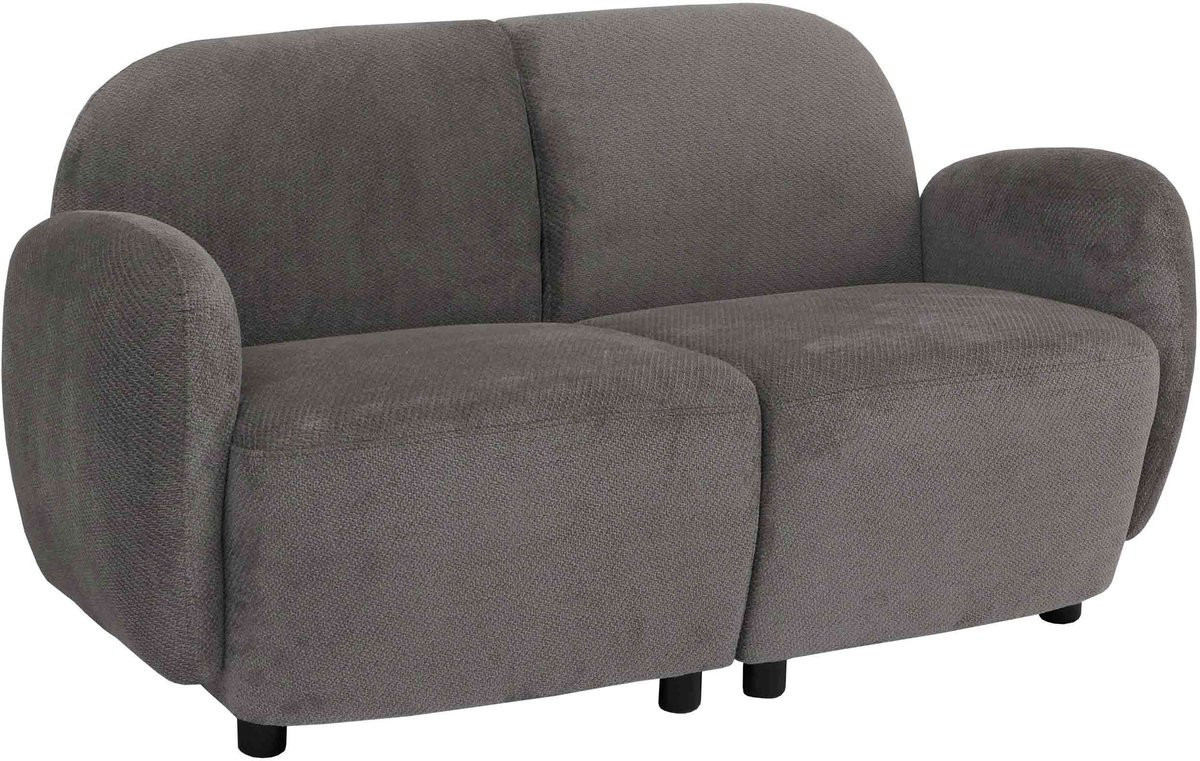 Loungebank MCW-P33 Tweezitsbank in Lichtgrijs Chenille Textiel