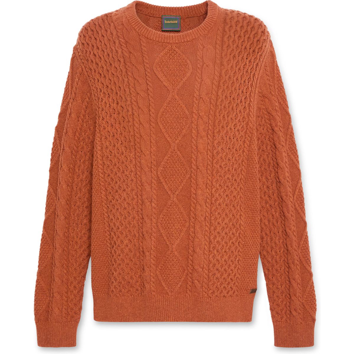 Timberland Mens Cable Cotton Blend Crew Neck Sweater brownout heathe XL TBC0YHD4ALF1-XL