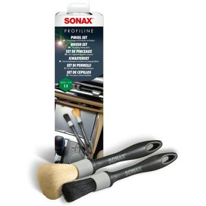 Sonax Detailing-Pinsel 02990000, Profiline, Pinsel Set, weiche und harte Borsten, für innen und außen, 2 Stück