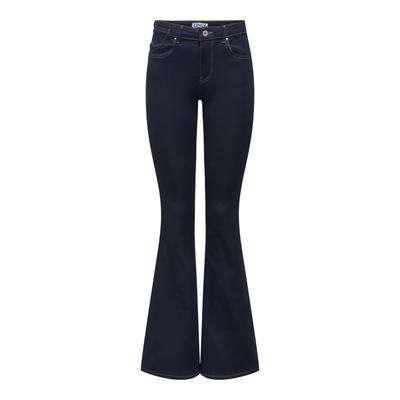 Bootcut-Jeans ONLY "ONLREESE REG RETRO FLARED DNM BOX", Damen, Gr. 29, Länge 32, dunkelblau denim detail:rinse, Denim/Jeans, Obermaterial: 69% Baumwolle, 29% Polyester, 2% Elasthan, bootcut fit lang, Jeans, Materialmix, bootcut fit