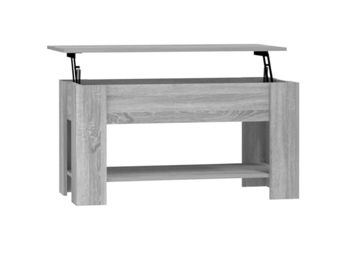 GHVBNMF Couchtisch Höhenverstellbar 101x49x52 cm Grau Sonoma Funktionaler Beistelltisch fürs Wohnzimmer mit anhebbarer Platte zum Arbeiten sowie verborgenem Innenraum.