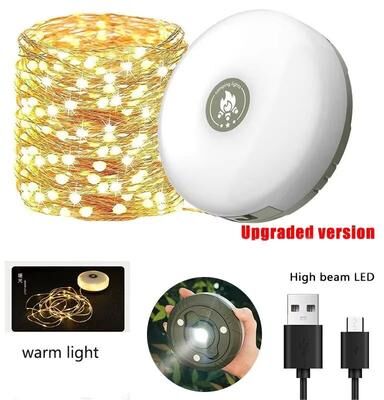 Inspired Finds 32.8ft Solar LED Strip Light Waterproof Outdoor Camping Atmosphere Light Belt warm Light