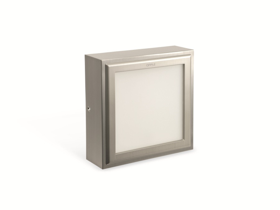OPPLE PALLAS LED plafondlamp, vierkant, roestvrij staal, 2700 K, 1050 lm