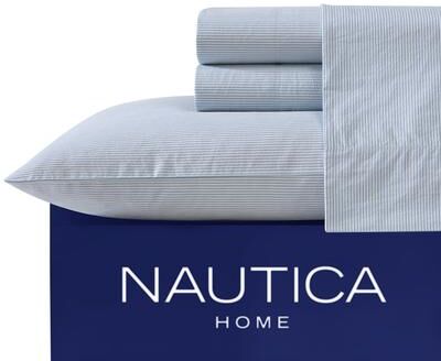 Nautica Cotton Percale Deep Pocket Bed Sheet Sets