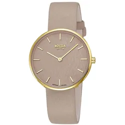 Boccia 3387-01 Damenarmbanduhr Quarz Titan Beige/Goldfarben