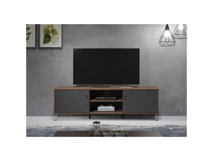 ebuy24 Lowboard Touch Graphitfarben, 183x56x40 cm, Wohnzimmer, TV Möbel, Lowboards, Lowboards stehend