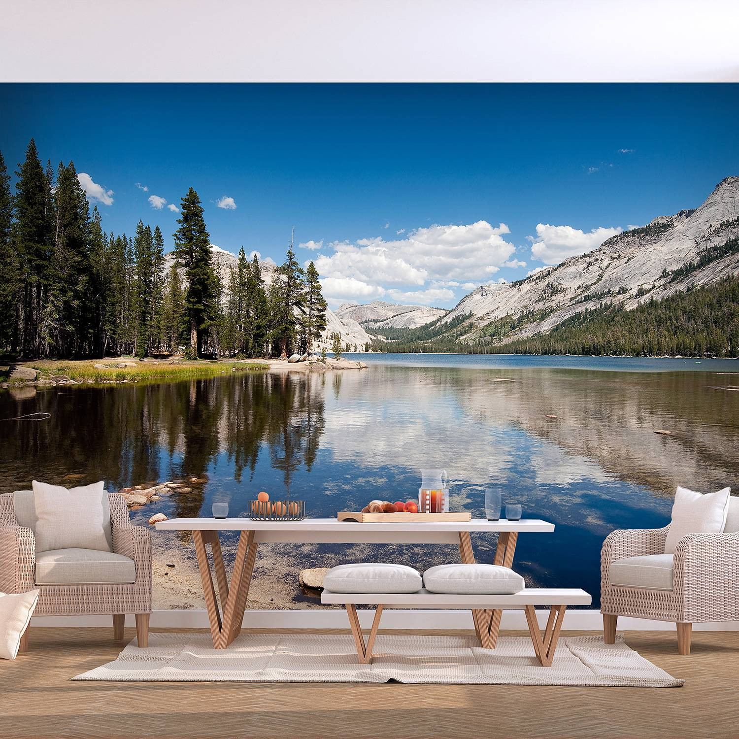 home24 Vlies-fotobehang Tenaya Lake, Blau, Breedte: 300 cm, Hoogte: 210 cm