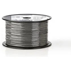 Nedis Mikrofonkabel 2X 0.12 mm2 Kupfer 100.0 m rund PVC Dunkelgrau Rolle (100 m), Audiokabel