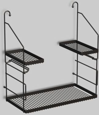 Alape AG. Utensilo Stahlregal für Ausgussbecken 8902000980 mattschwarz, pulverbeschichtet, 517 x 558 x 270 mm