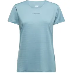 La Sportiva, Damen, Sportshirt, Pure T-Shirt W - leichtes Damen-Laufshirt aus 100% recyceltem Polyester (M), Grau, Blau