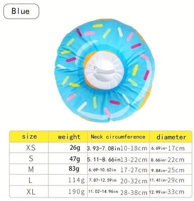Uplift Picks Cute Donut Pet Recovery Collar Adjustable Anti Lick Soft Surgery Cone For Cats Dogs blue xs