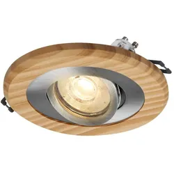 OSRAM Wood Spot GU10 Bright 4,5W Satin Nickel Einbaustrahler IP20 - Einbaudurchmesser 68mm, Einbautiefe 115mm