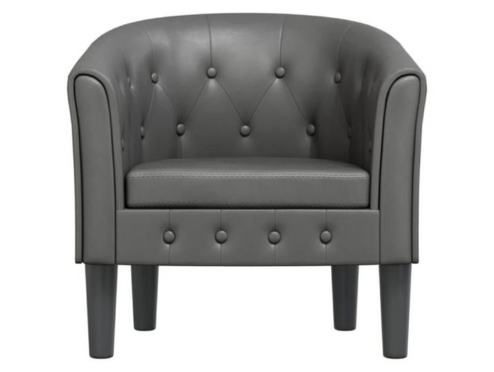 Gris Fauteuil simple - SWEETY Chaise cabriolet gris similicuir 70x56x68cm CL47781654042