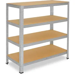 shelfplaza HOME 100x120x45 cm Schwerlastregal in verzinkt mit 4 Böden und 175 kg Traglast pro Boden