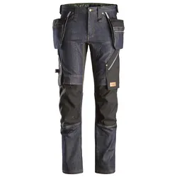 Snickers FlexiWork Denim Arbeitshose mit Holstertaschen, EN 14404 112 denim-schwarz