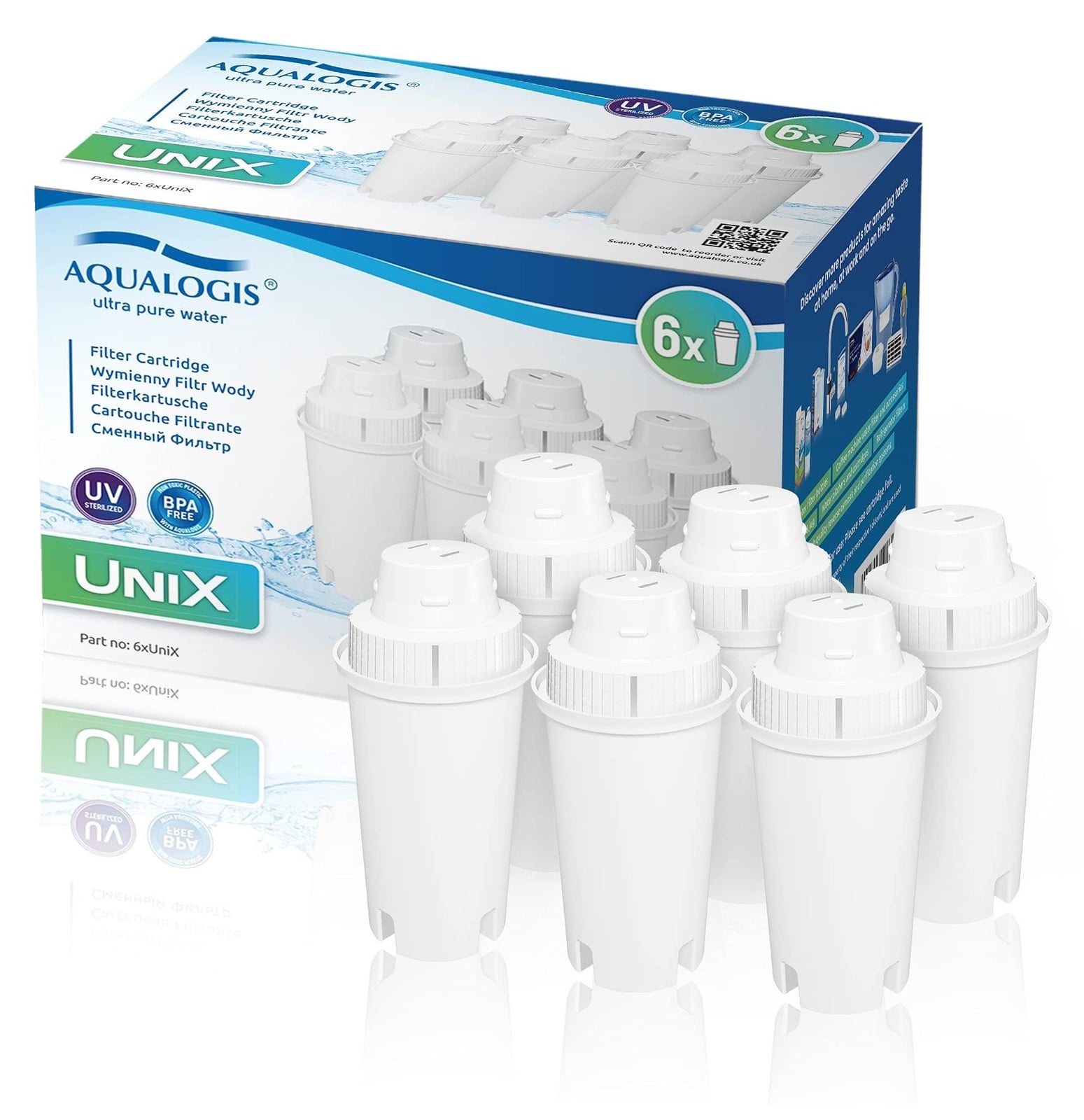 Dripio Waterfilterpatronen, 6 stuks, compatibel met Brita Classic