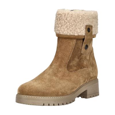 Stiefelette GABOR COMFORT "Gabor Comfort Stiefelette Veloursleder", Damen, Gr. 38,5, braun, Veloursleder, Schuhe Stiefelette
