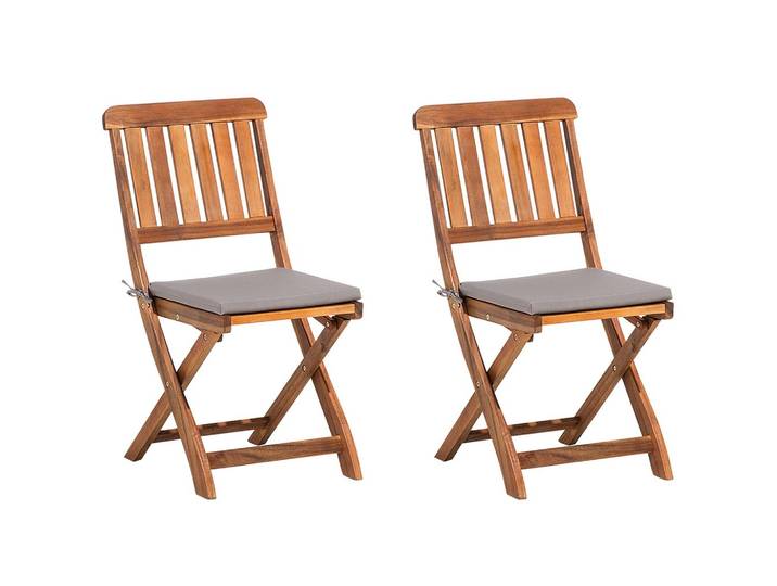 GARTENSTUHL 2er-Set Akazienholz dunkelbraun Cento