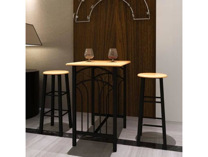 JILL - NEW Lot d'une table haute de bar avec 2 tabourets de bar ''phoenix'' 5266