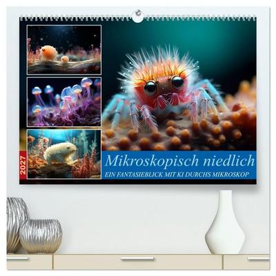 Mikroskopisch niedlich (hochwertiger Premium Wandkalender 2027 DIN A2 quer), Kunstdruck in Hochglanz